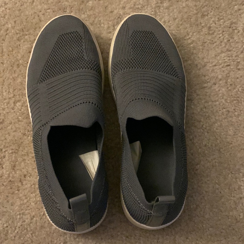 slate grey platform slip ons